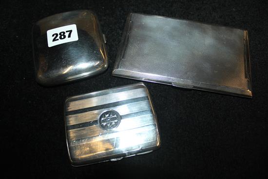 3 silver cigarette cases